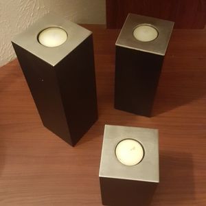 Atlas set of three tealight holders